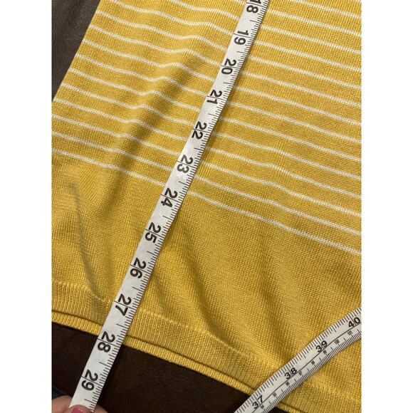 Caslon Yellow White Stripe Tunic Sweater Size S Lightweight Long Sleeve New - Picture 13 of 16